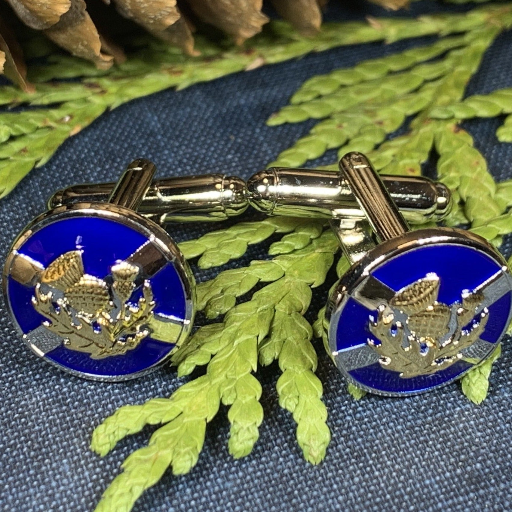 Saltire Thistle Cuff Links