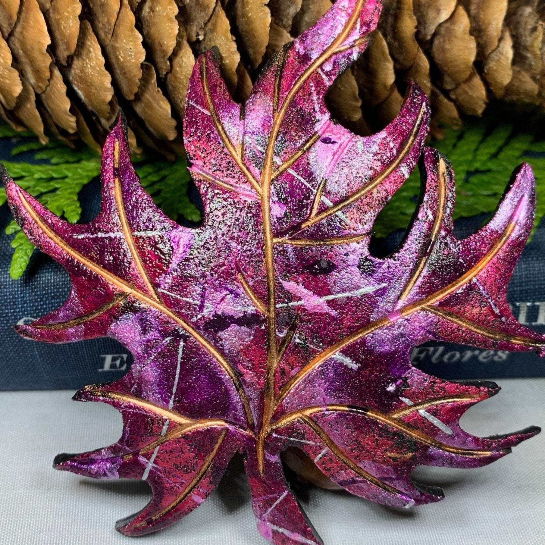 Splatter Maple Leaf Pin