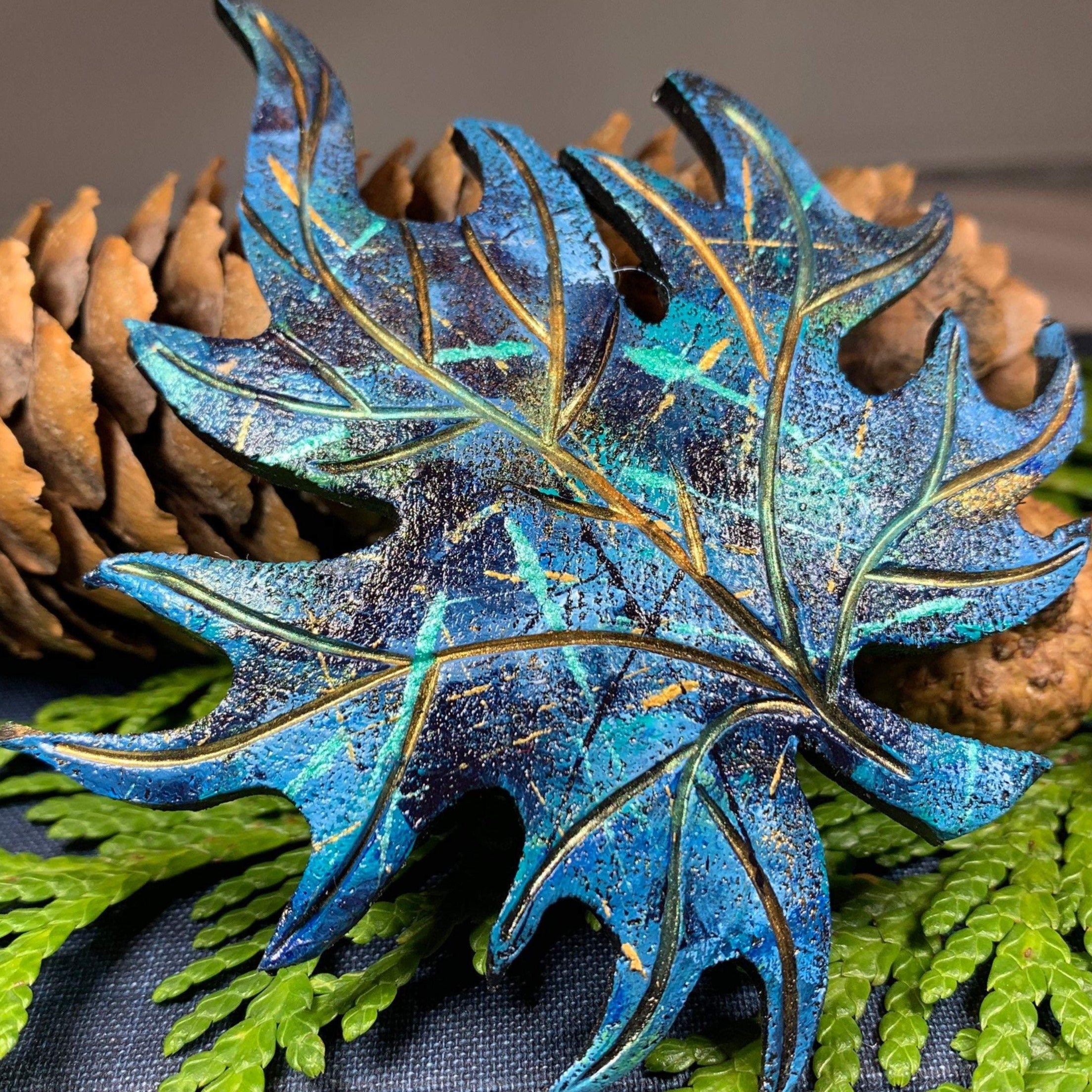 Splatter Maple Leaf Pin