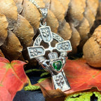 Irish Love Shamrock Claddagh Cross Necklace
