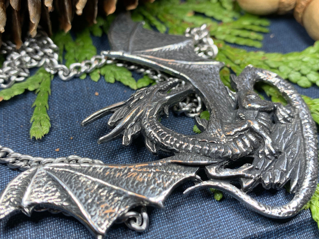 Tressach Pewter Dragon Necklace