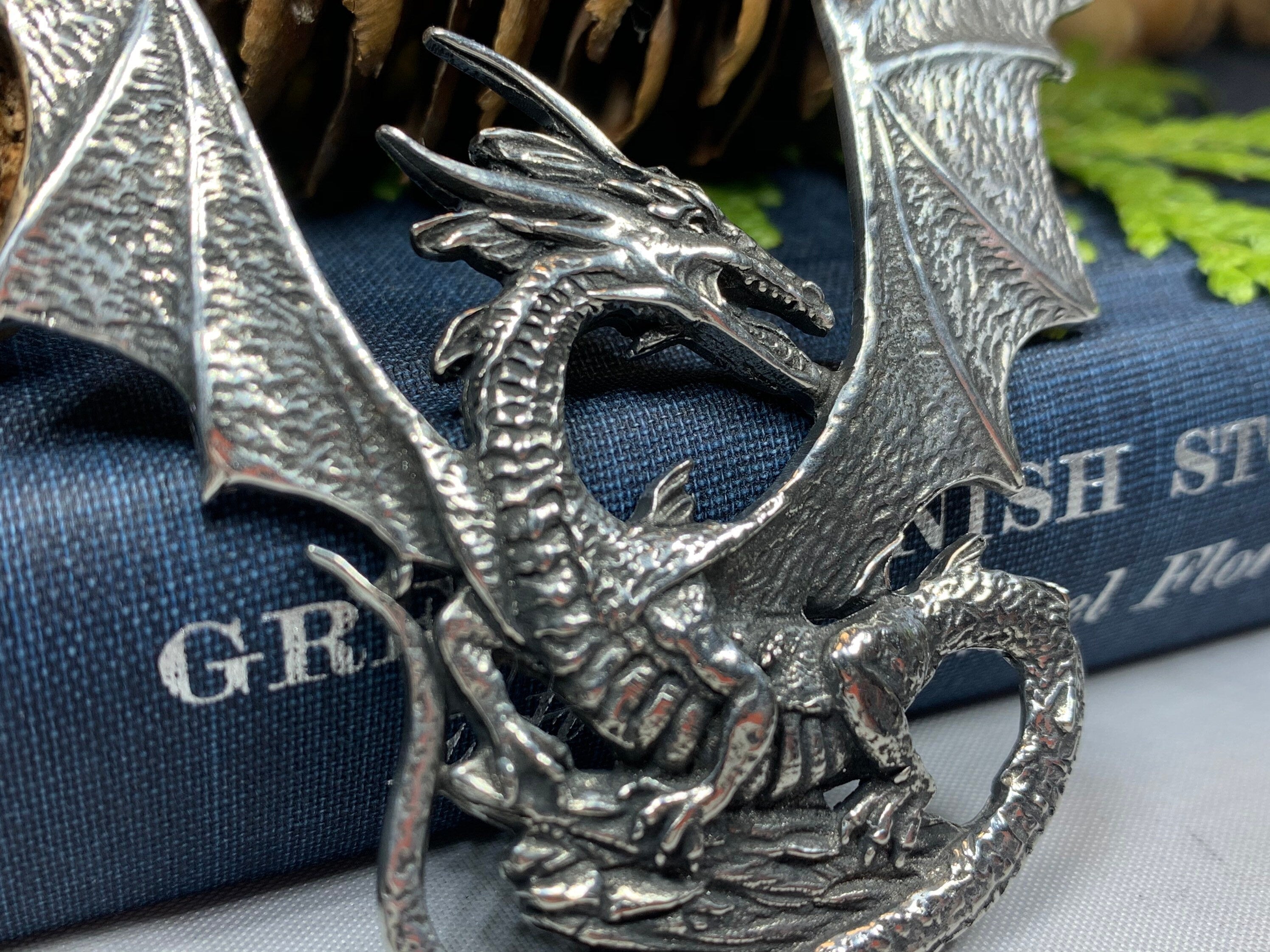 Tressach Pewter Dragon Necklace