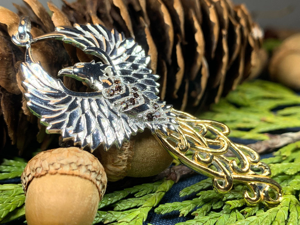 Golden Fire Phoenix Necklace