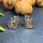 Curious Cat Stud Earrings