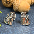 Curious Cat Stud Earrings
