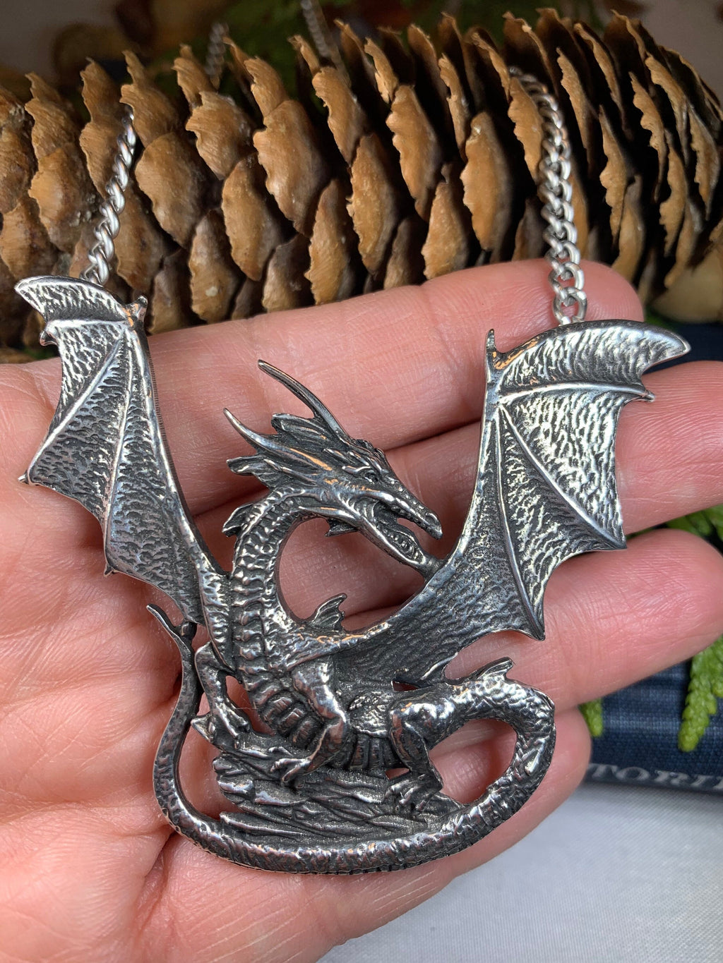 Tressach Pewter Dragon Necklace