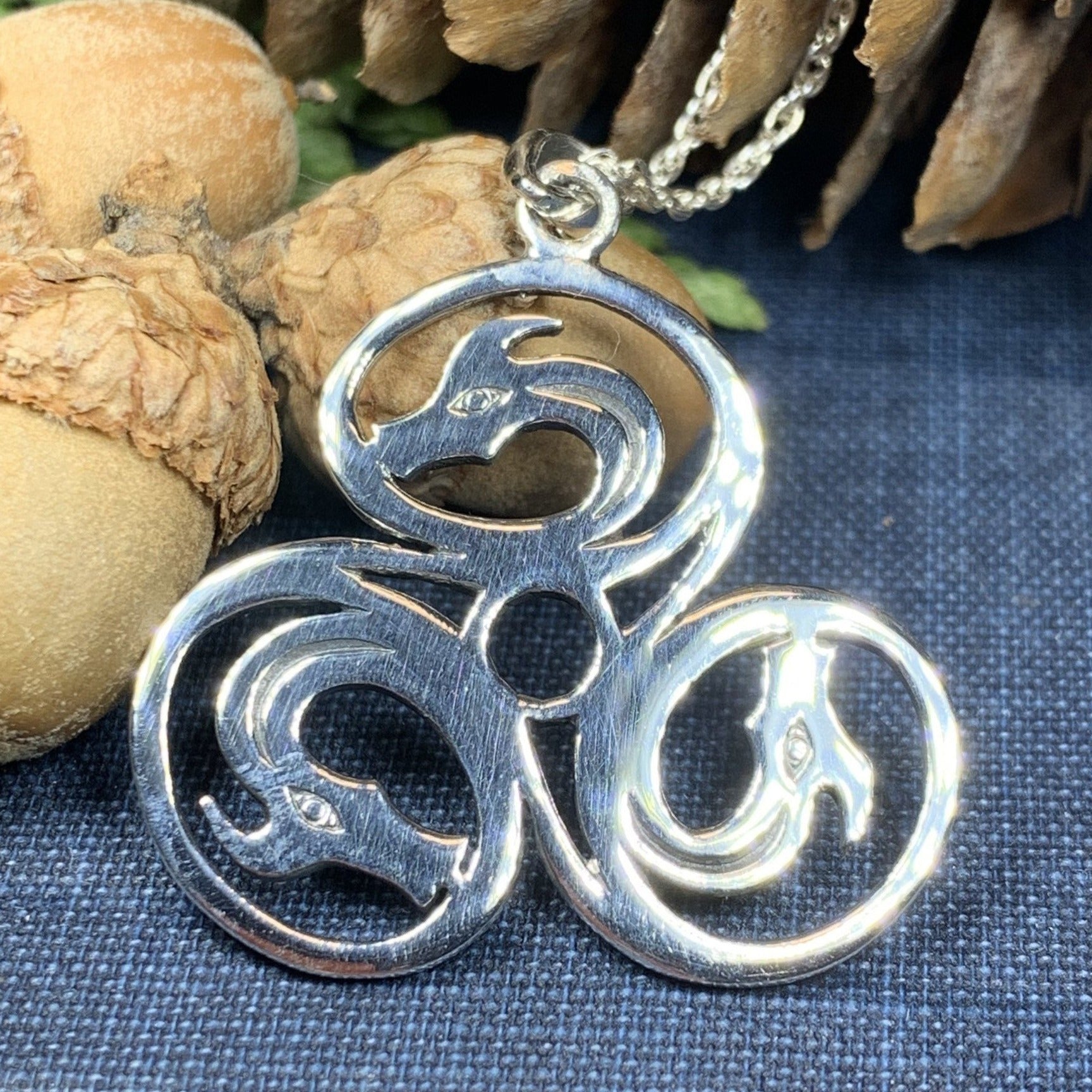 Dragon Celtic Spiral Necklace