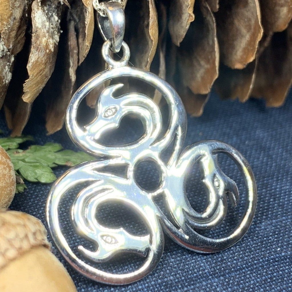 Dragon Celtic Spiral Necklace