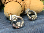 Pewter Claddagh Stud Earrings