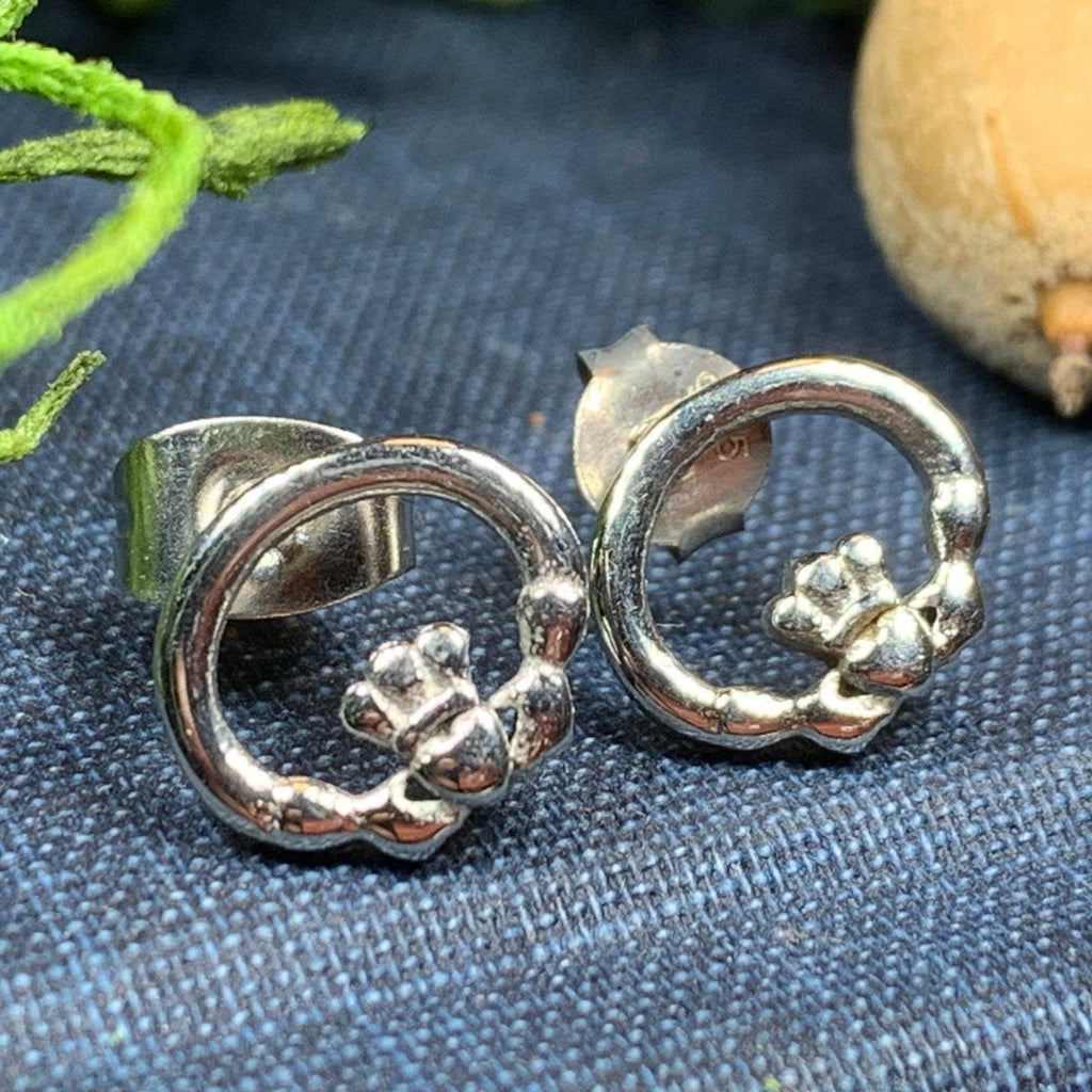 Pewter Claddagh Stud Earrings