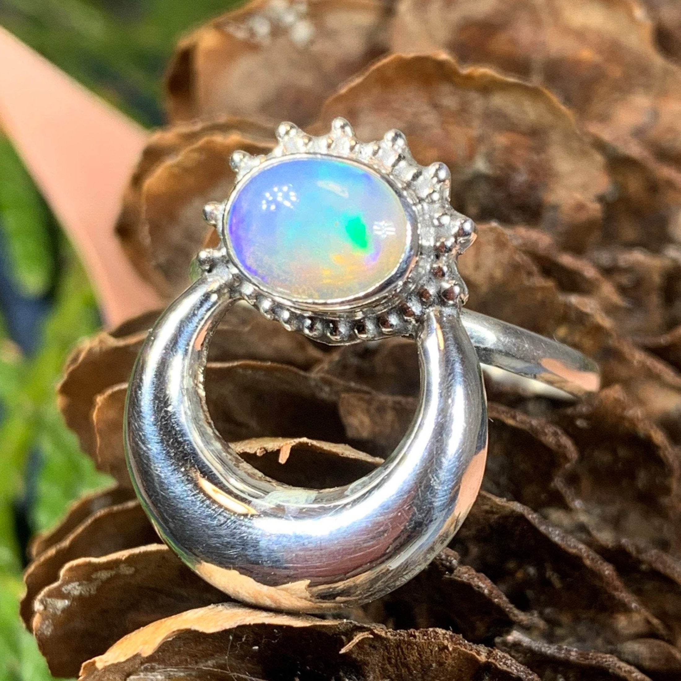 Radiant Crescent Moon Ring