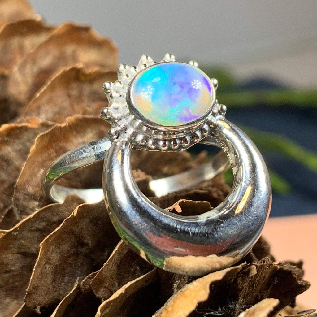 Radiant Crescent Moon Ring