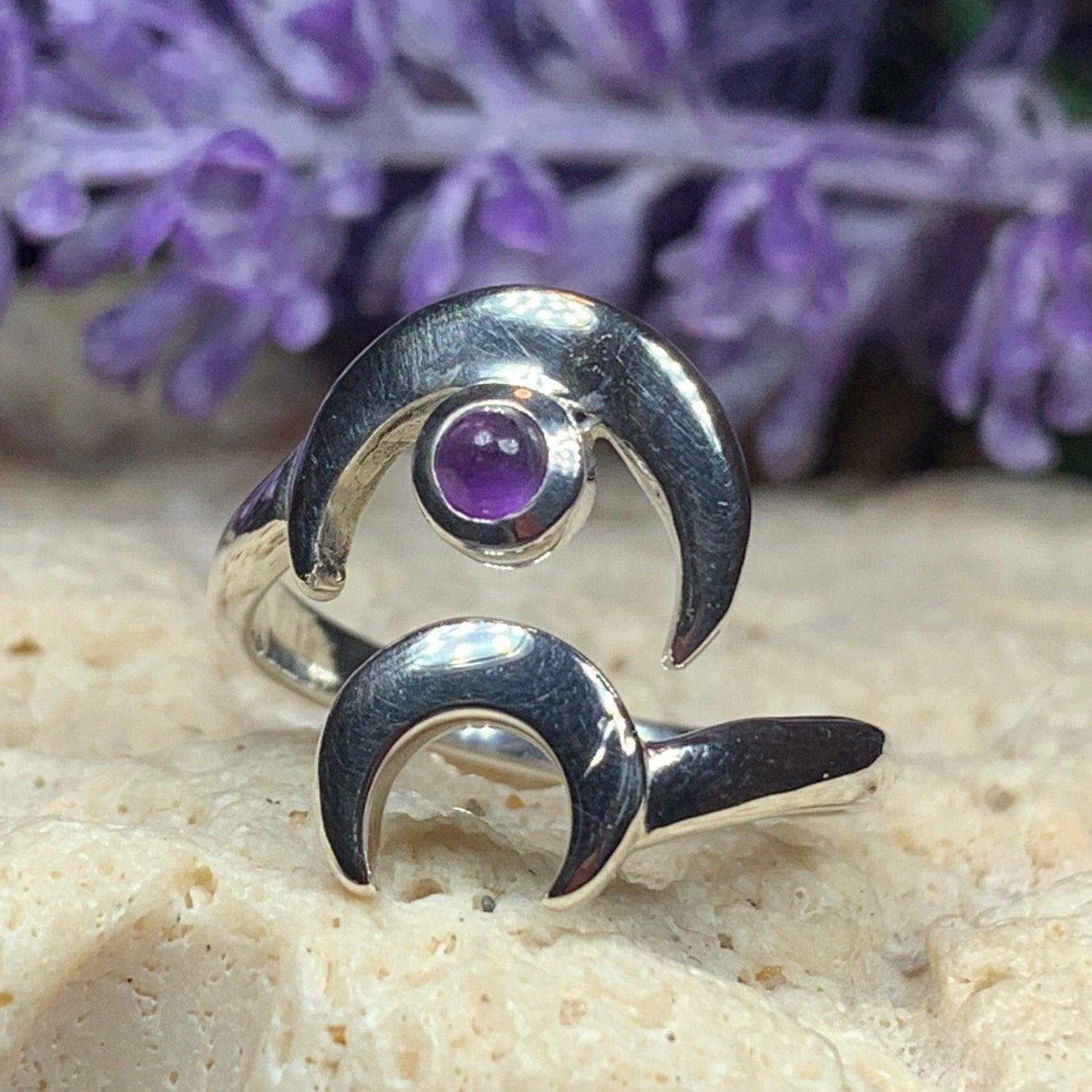 Double Crescent Moon Ring