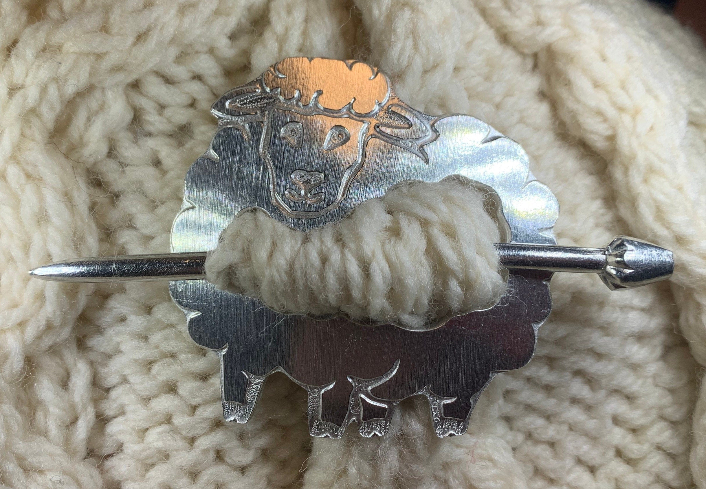 Wooly Sheep Scarf Ring