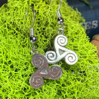 Pewter Triple Spiral Earrings
