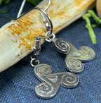 Pewter Triple Spiral Earrings
