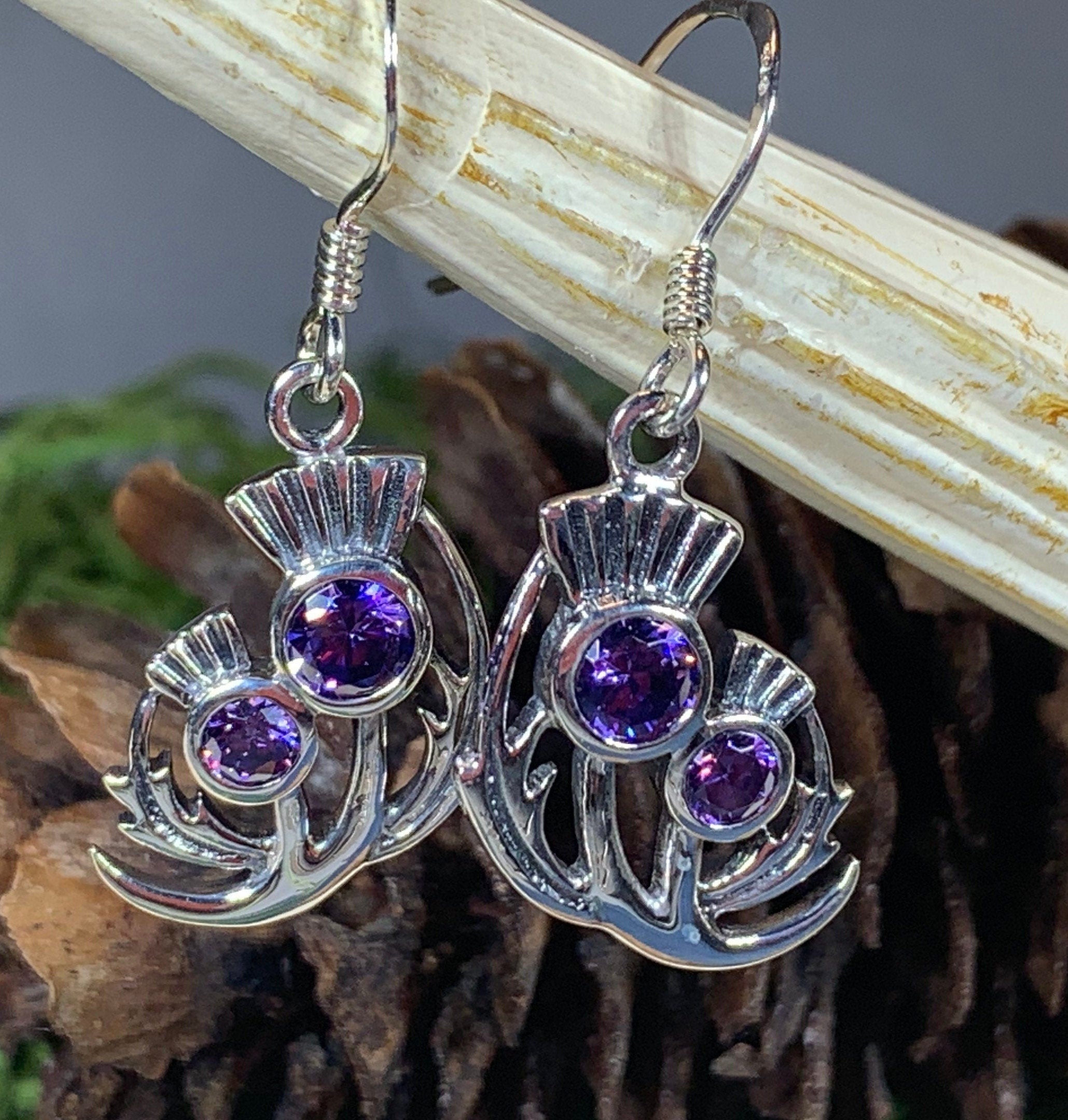Bonnie Thistle Amethyst Earrings