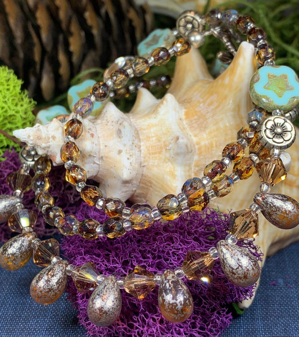 Golden Lotus Crystal Necklace