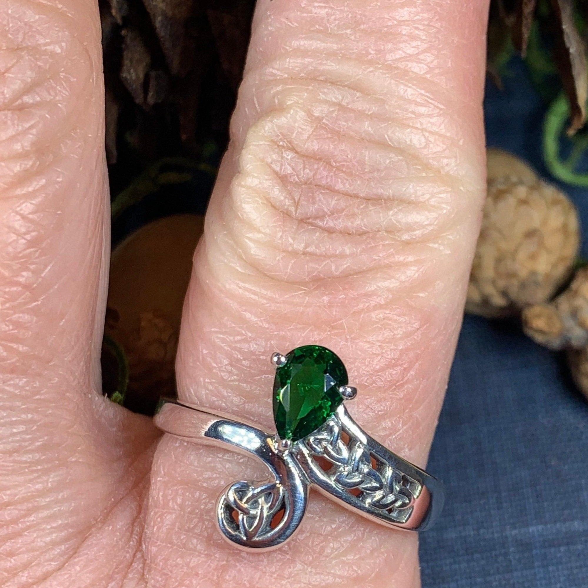 Emerald Dream Trinity Knot Ring