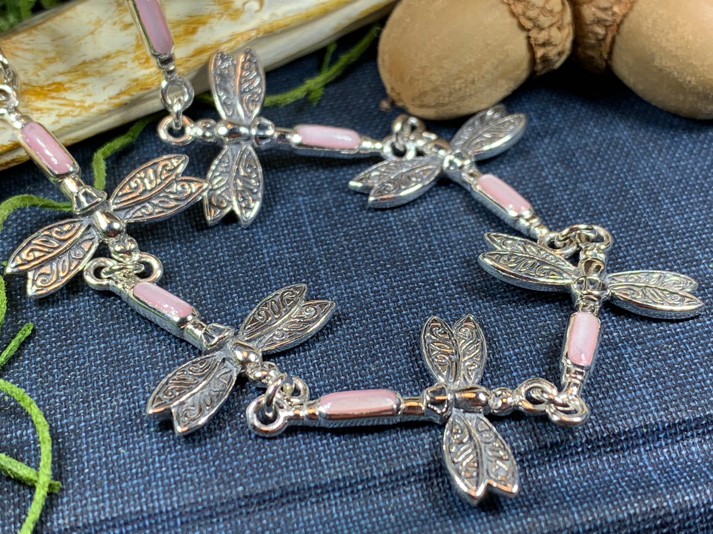 Pink Dragonfly Bracelet