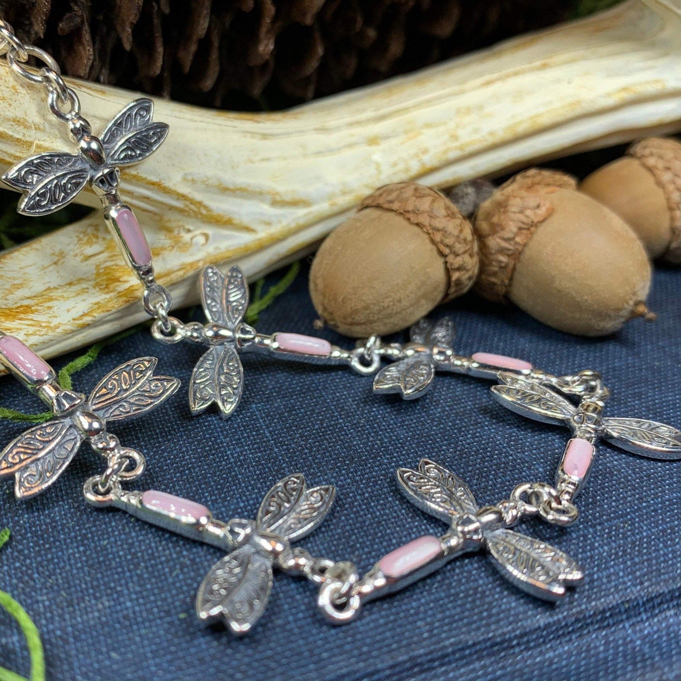 Pink Dragonfly Bracelet