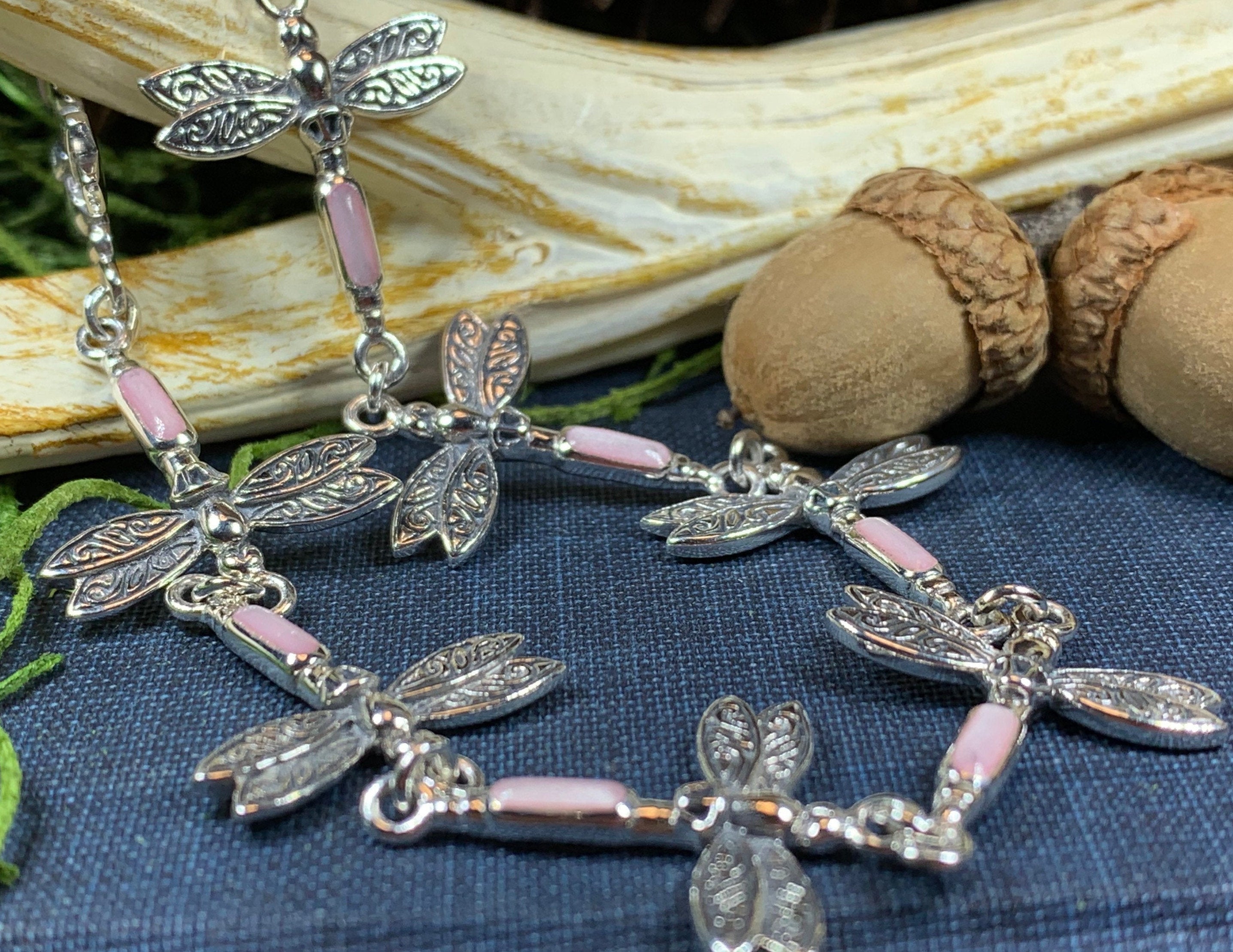 Pink Dragonfly Bracelet