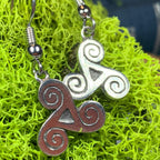 Pewter Triple Spiral Earrings