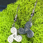 Pewter Triple Spiral Earrings