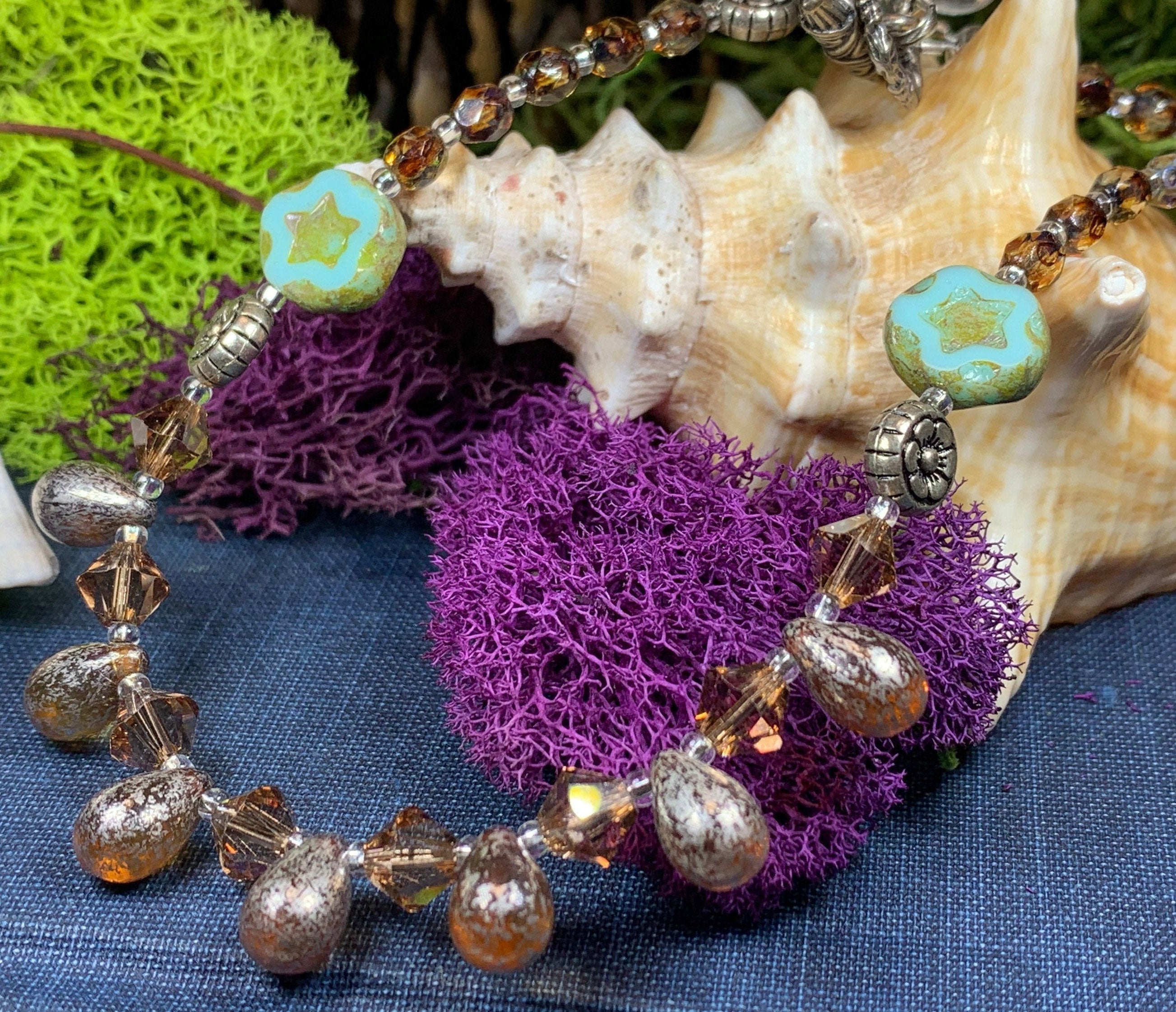 Golden Lotus Crystal Necklace