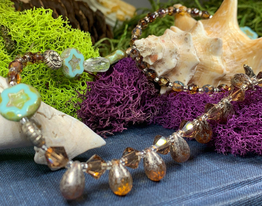 Golden Lotus Crystal Necklace