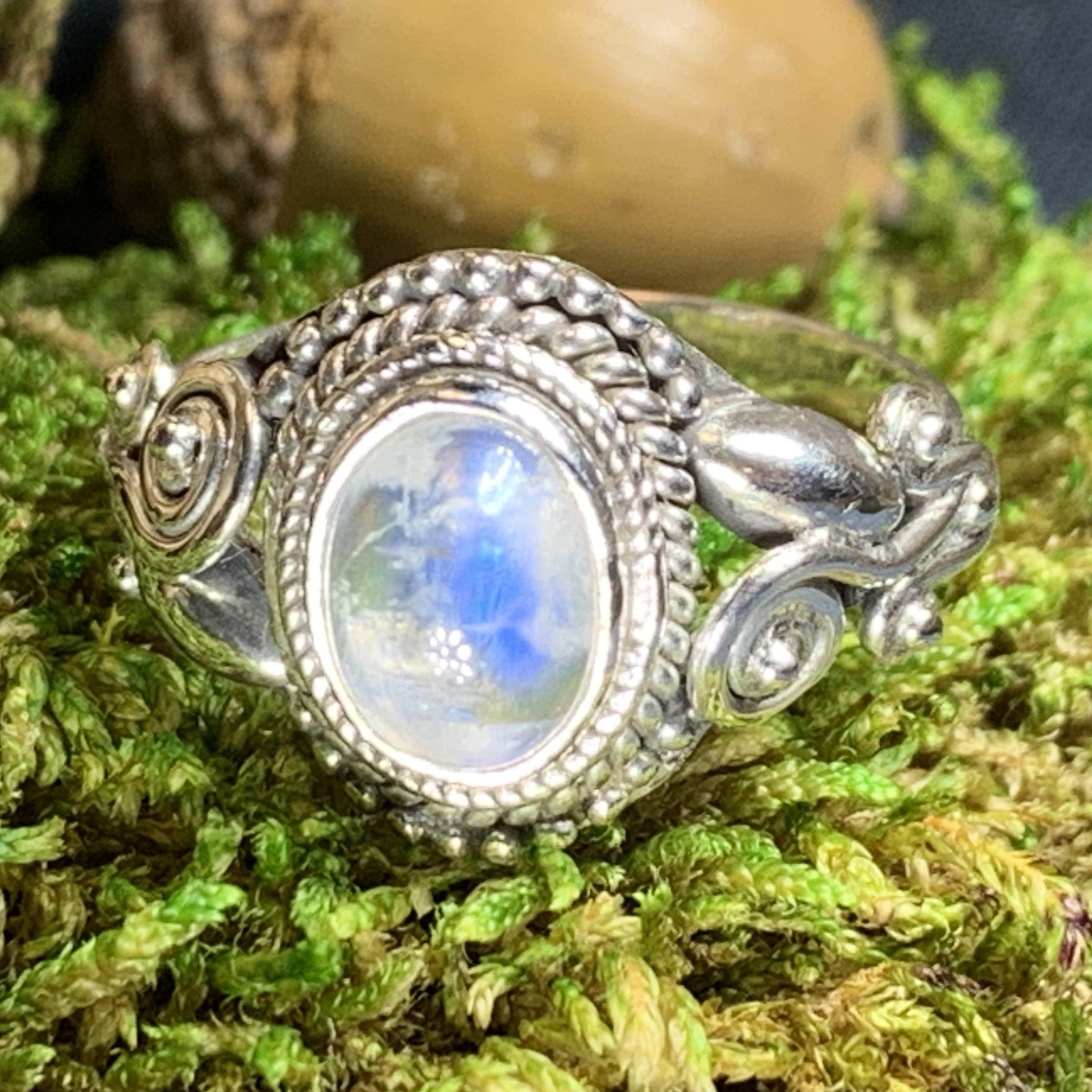 Celtic Vines Moonstone Ring