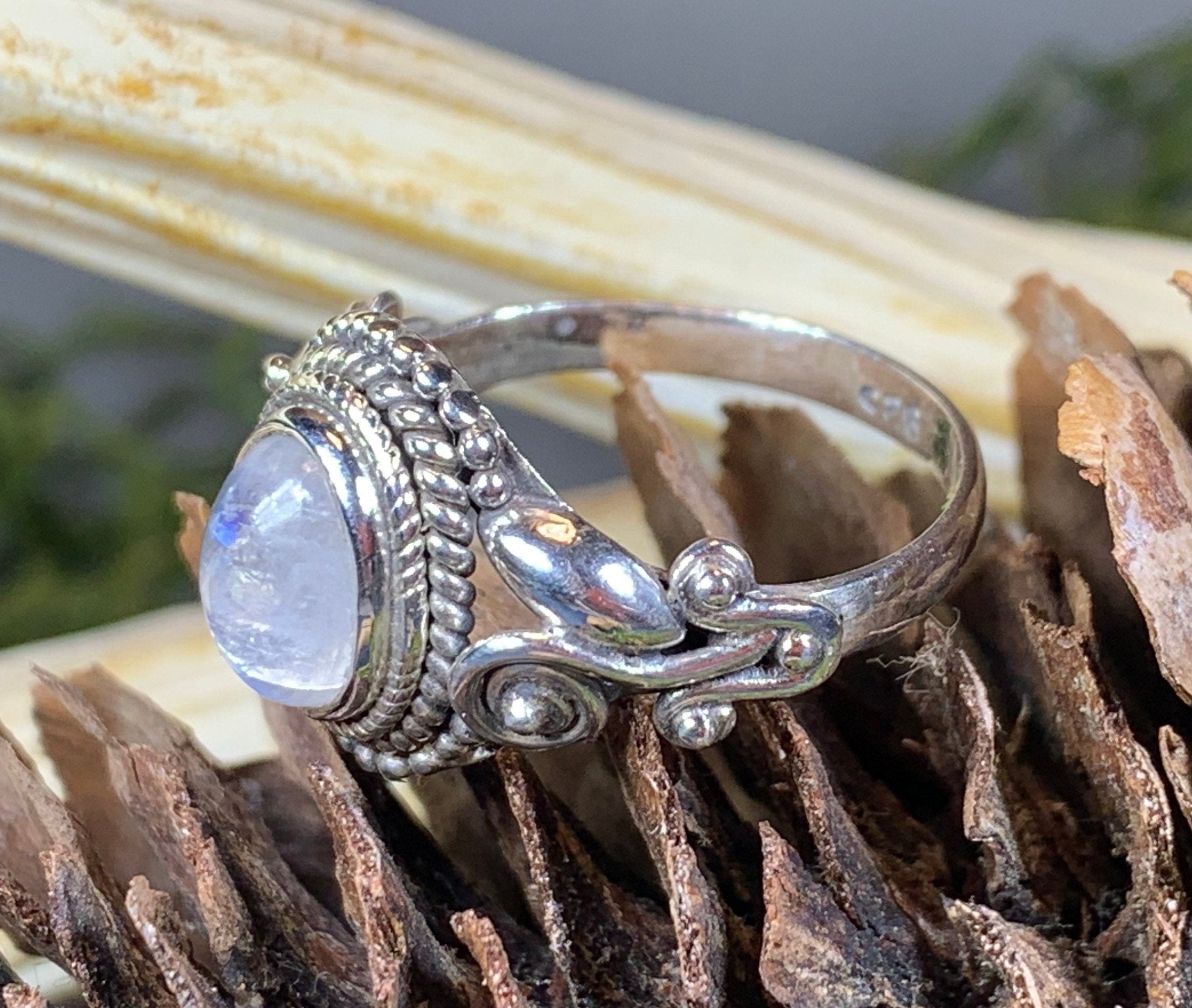 Celtic Vines Moonstone Ring