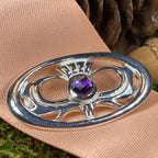 Thistle Amethyst Brooch