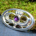 Thistle Amethyst Brooch
