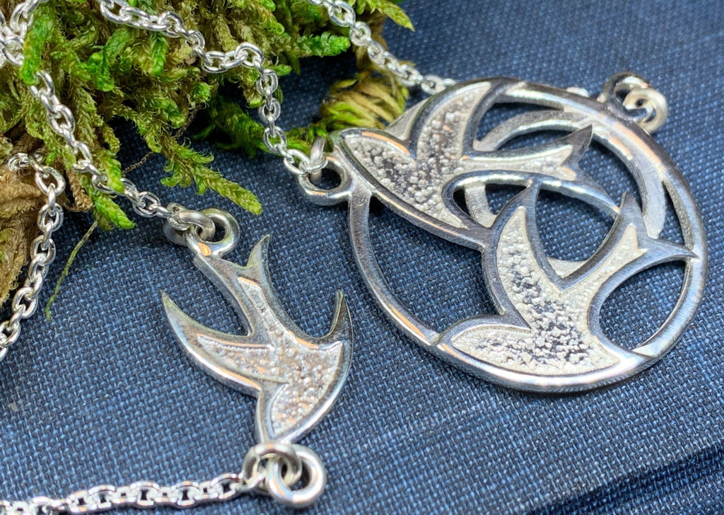 Long Peace Doves Necklace