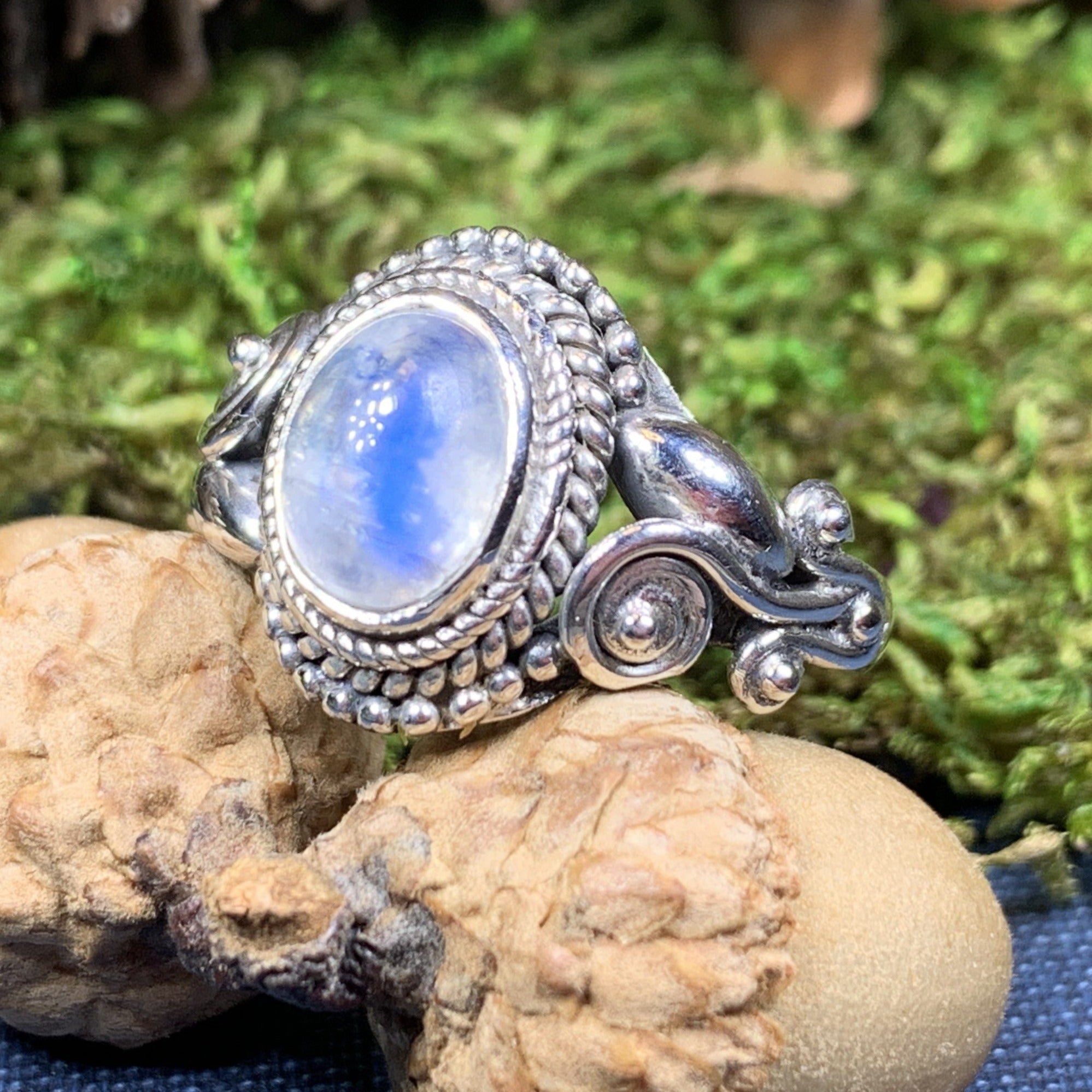 Celtic Vines Moonstone Ring