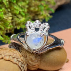 Cherish Moonstone Claddagh Ring