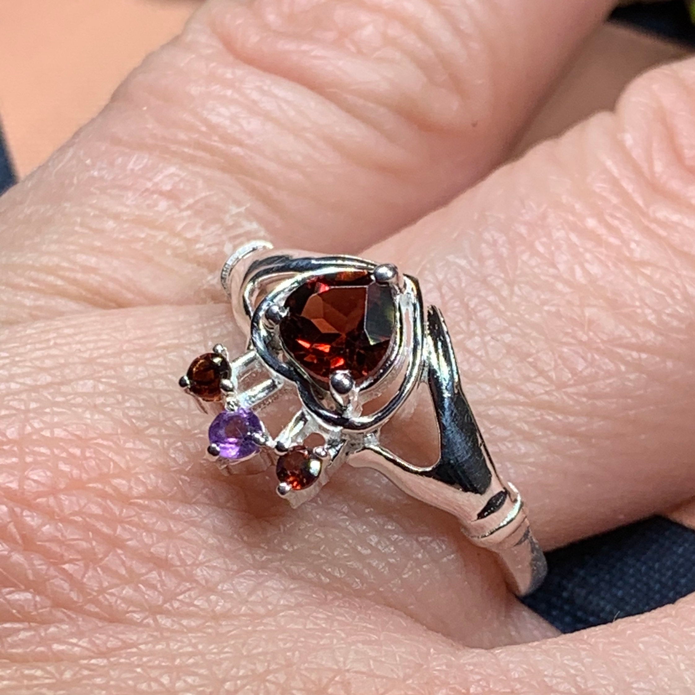 Royal Garnet Claddagh Ring