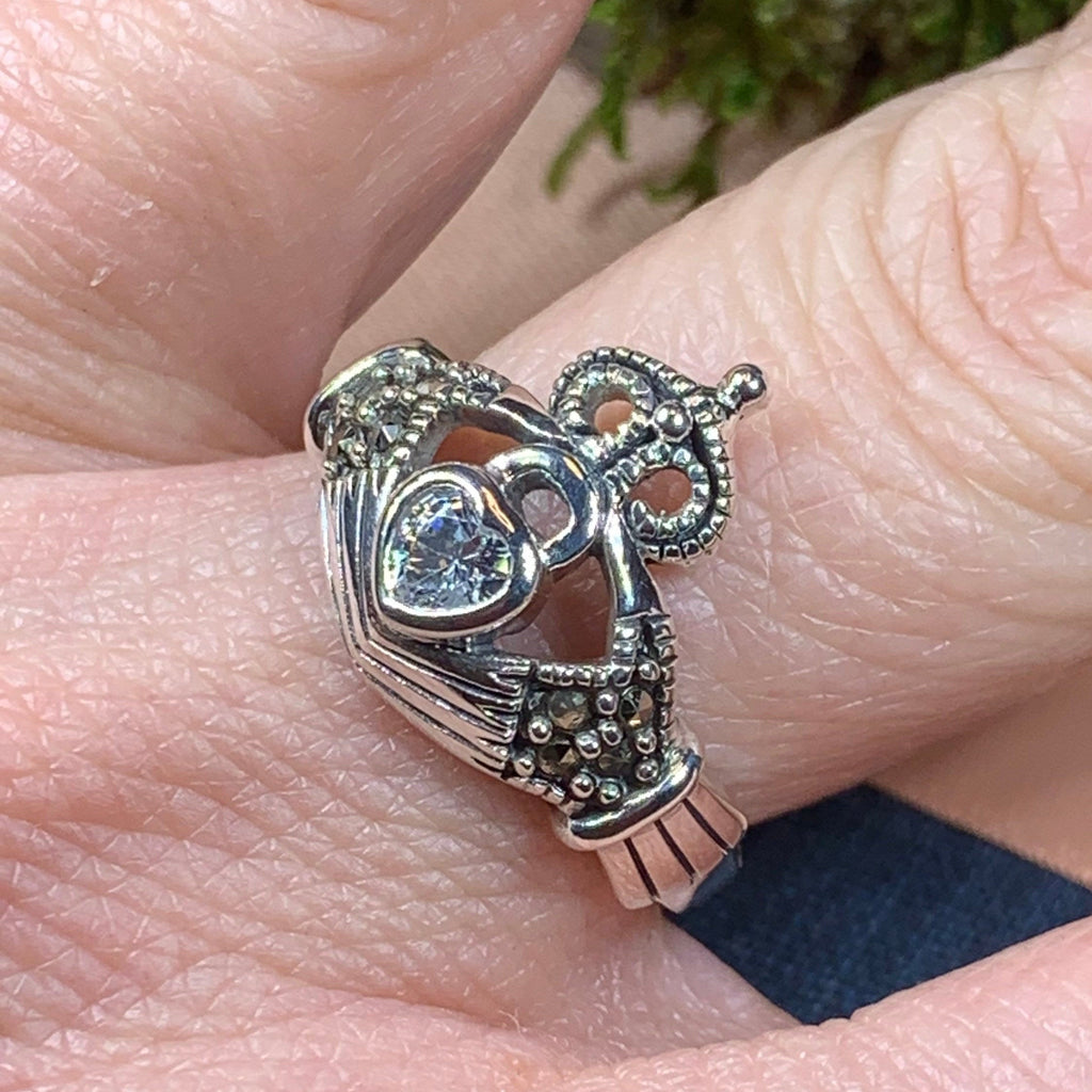 Devotion Marcasite Claddagh Ring