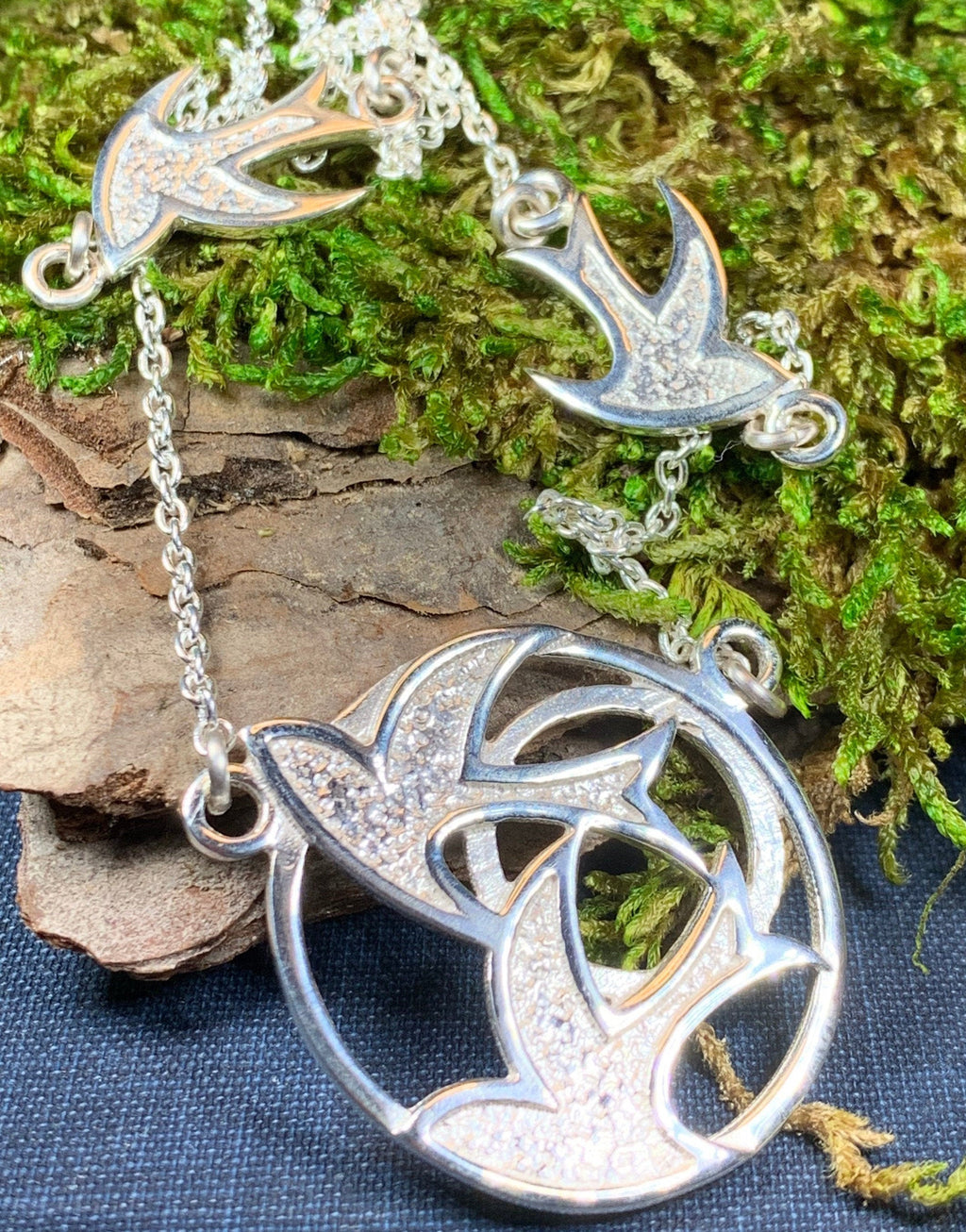 Long Peace Doves Necklace