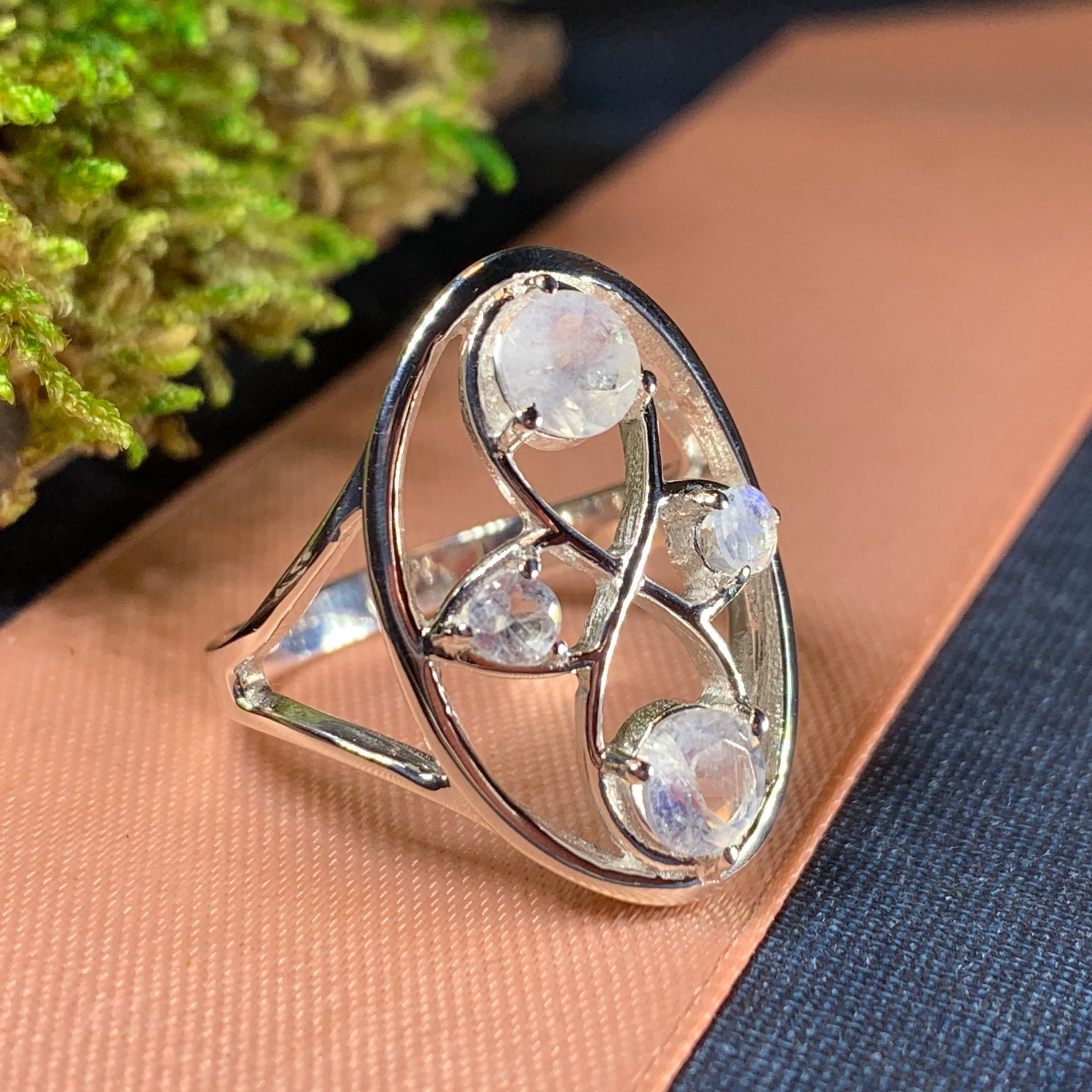 Moonstone Infinity Ring