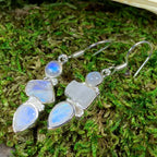 Triple Moon Moonstone Earrings