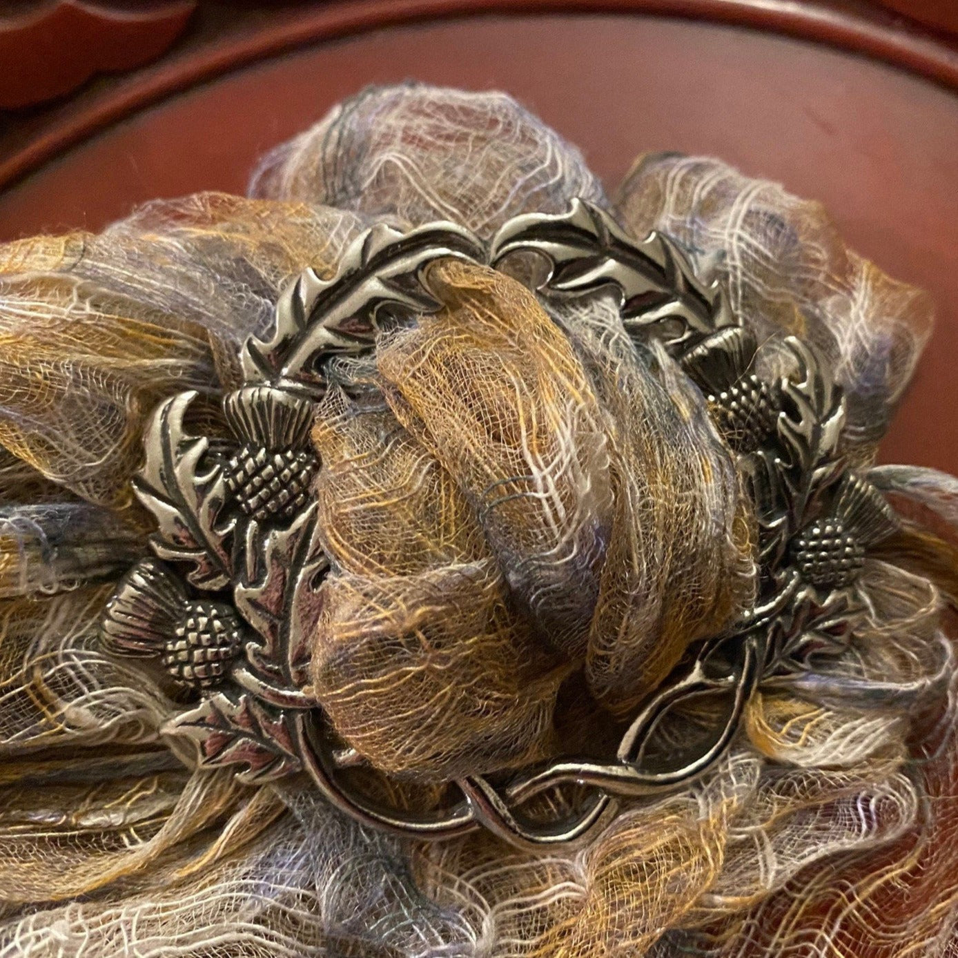 Scottish Thistle Pewter Scarf Ring