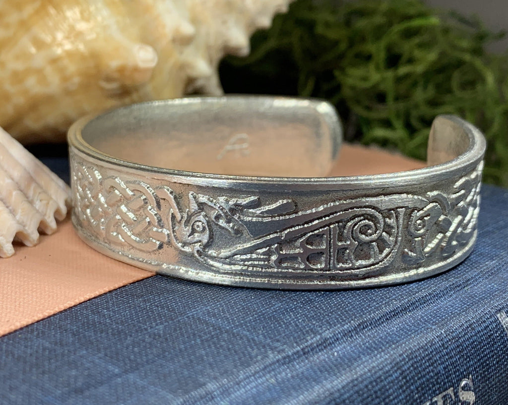 Celtic Raven Cuff Bracelet