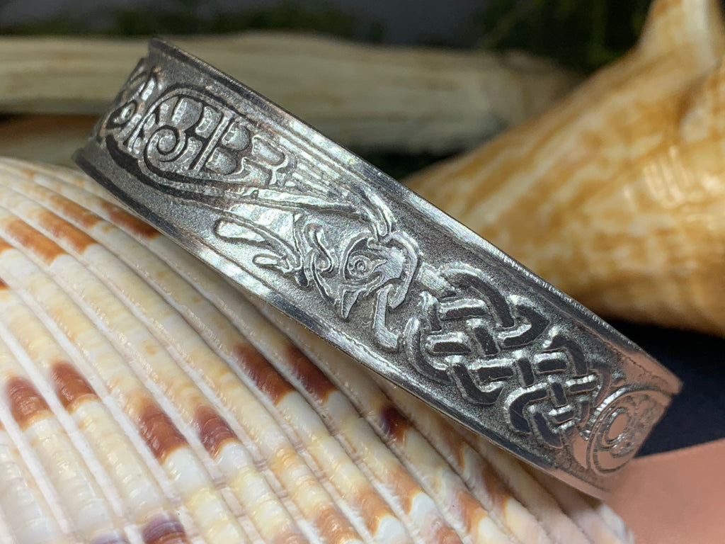 Celtic Raven Cuff Bracelet