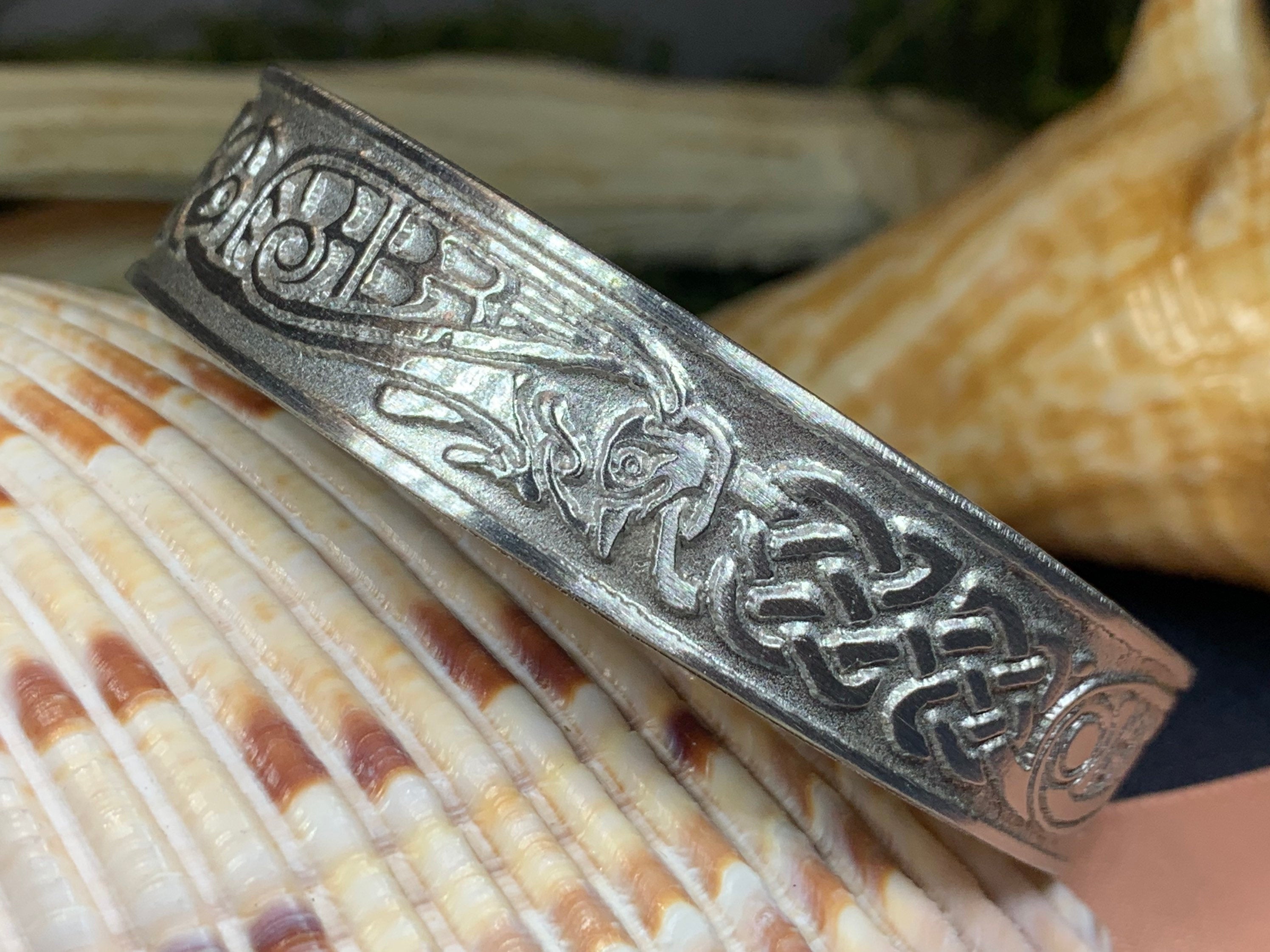 Celtic Raven Cuff Bracelet