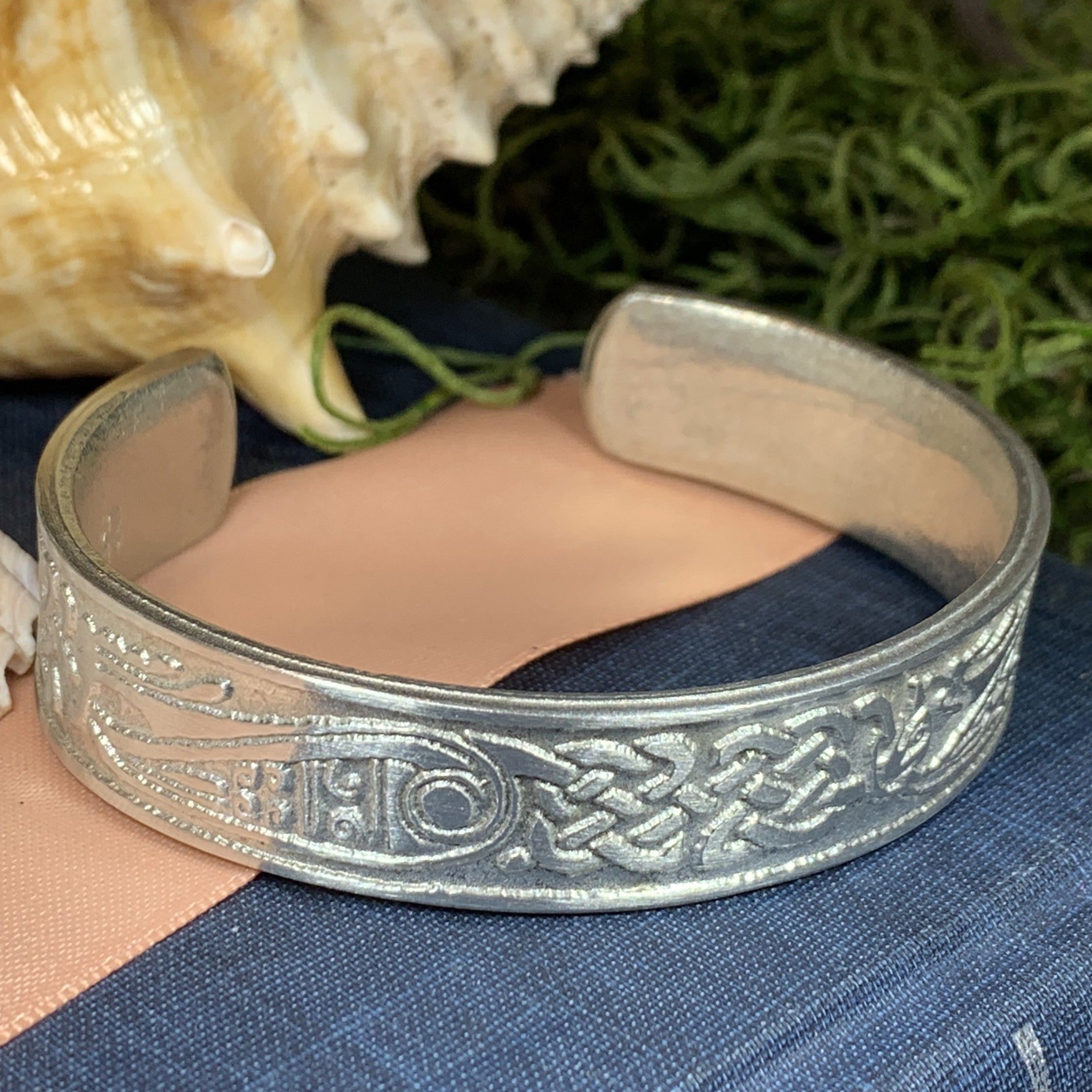 Celtic Raven Cuff Bracelet