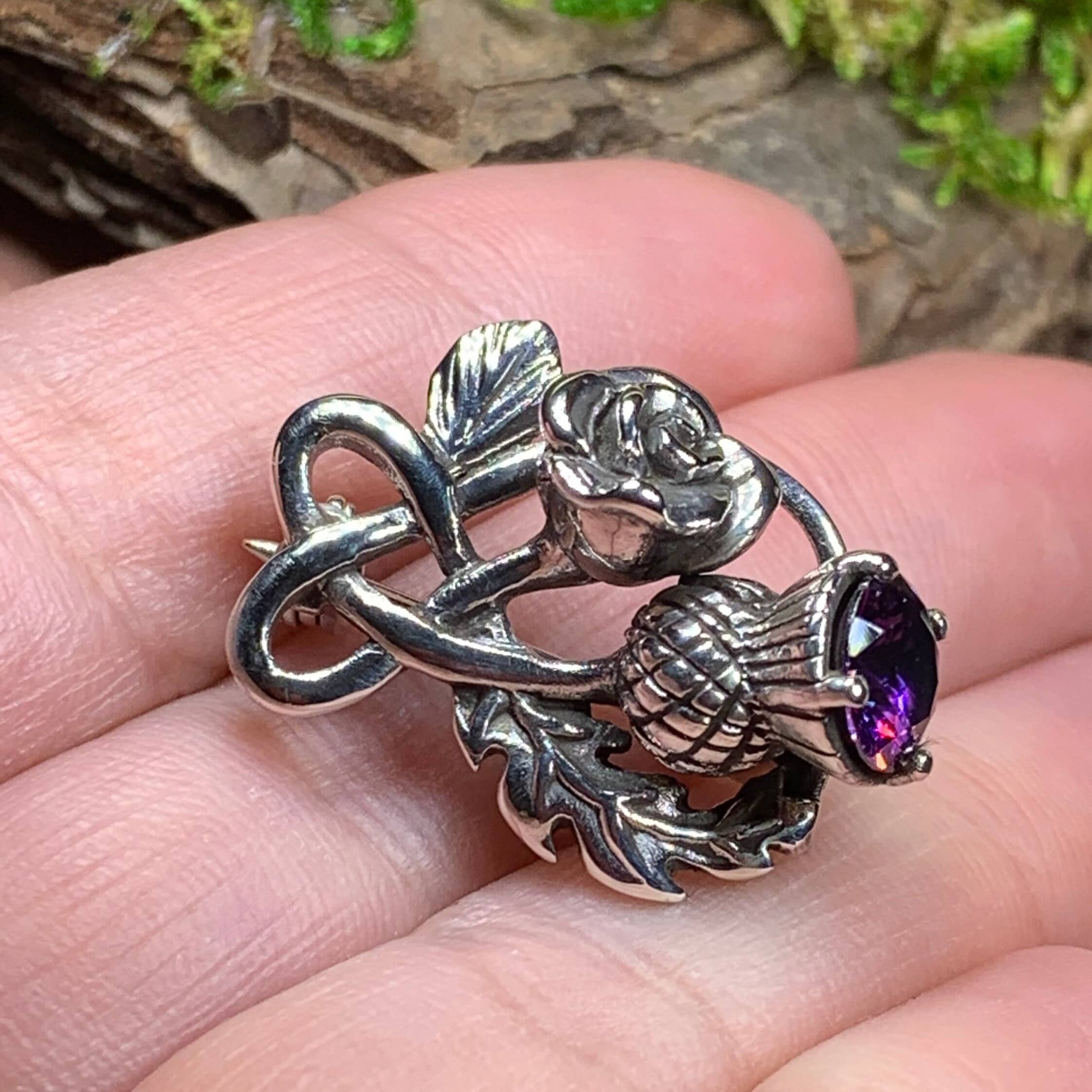 Thistle and Rose Brooch