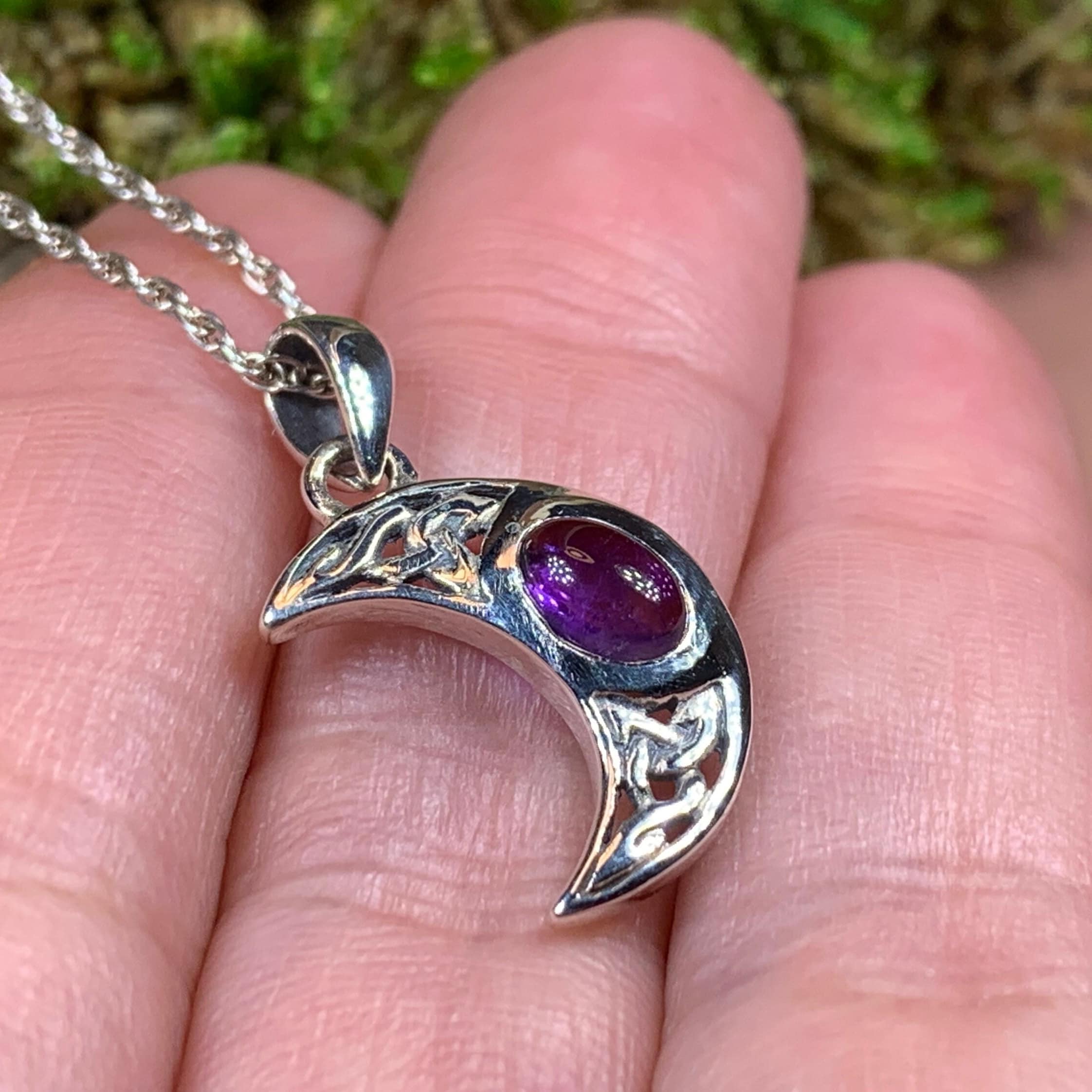 Celtic Crescent Moon Necklace