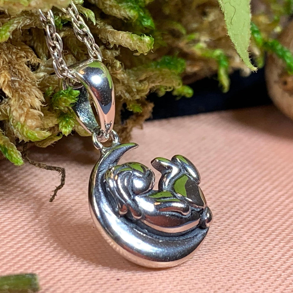 Sleepy Rabbit Moon Necklace